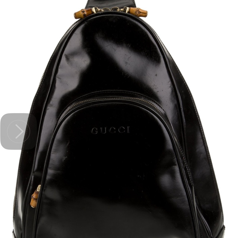 Gucci Black Leather Bag Backpack